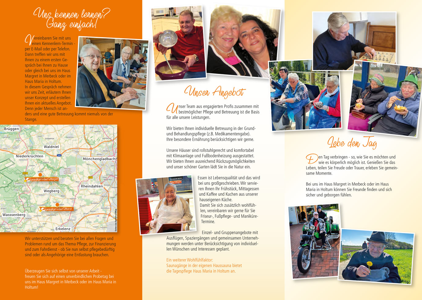 Flyer Haus Margret in Merbeck und Haus maria in Holtum